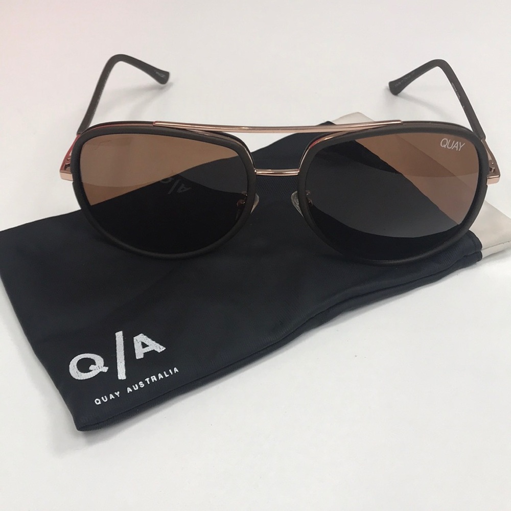 QUAY Needing Fame Gold Sunglasses